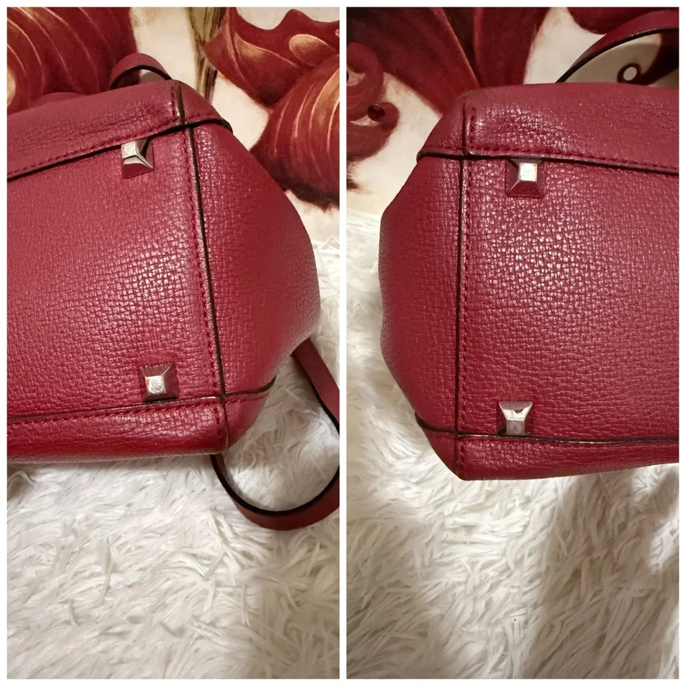 MCM Red Pebbled Leather Top-Handle Shoulder Bag🔥🔥